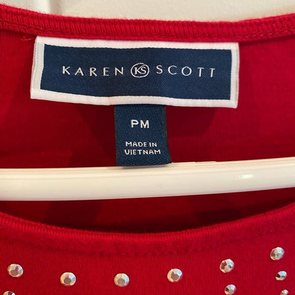 Karen Scott bedazzled top - Picture 2 of 5